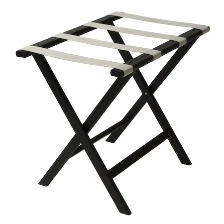 Vertex Deluxe Straight Leg Luggage Rack with Silver Straps - Black VE3274252